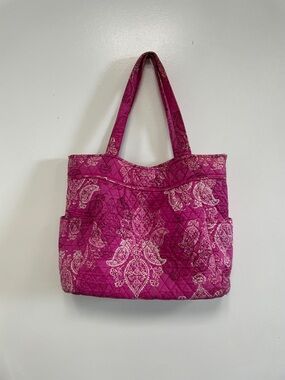 Vera Bradley Quilted Paisley Tote in Magenta